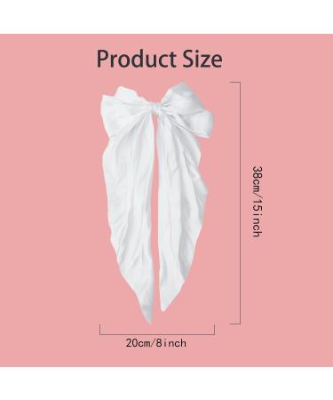 NICENEEDED White Bow Hair Clip Bowknot Hairpin French Hair Clips with Ribbon Solid Color Hair Barrette Soft Satin Silky Hair Bows Big Bowknot Hair Clip Hair Accessories for Women Bridal Wedding Decor - Buy Online on GoSupps.com