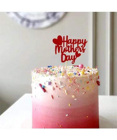 24 Pcs Mother's Day Cupcake Toppers Love Heart Glitter Happy Mother's Day Cupcake Inserts Cute Love Mum Cupcake Topper for Mother Day Birthday Party Woman's Day Decor (Red) - Buy Online on GoSupps.com