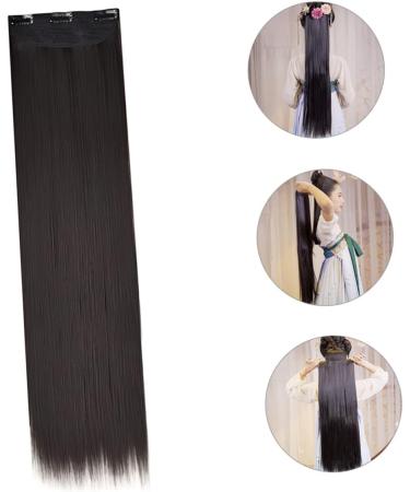 DOITOOL Hair Extension Wig Natural Hair Wig Curly Hair Extensions Synthetic Hair Extensions Black Frontal Wig Natural Hair Extensions Long Straight Hair High Temperature Wire Miss Hairpin 75X16CM Black - Buy Online on GoSupps.com