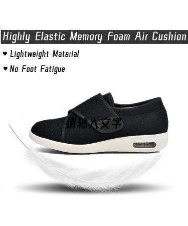 GSFY Women Diabetic Shoes 9.5 Wide Black - Orthopedic Non-Slip Adjustable Strap for Swollen Feet, Arthritis, Neuropathy - Lightweight and Comfortable - Buy Online on GoSupps.com