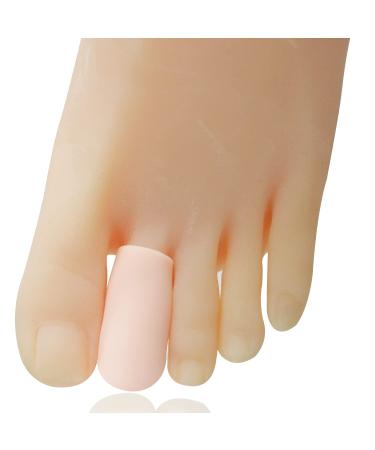 12 Pieces Gel Toe Sleeves Corn Cushion Silicone Toe Tubes Protectors for Cushions Corns  Blisters  Nail Issue  Reduce Friction Bunions Hammer Toes (Beige) Transparent
