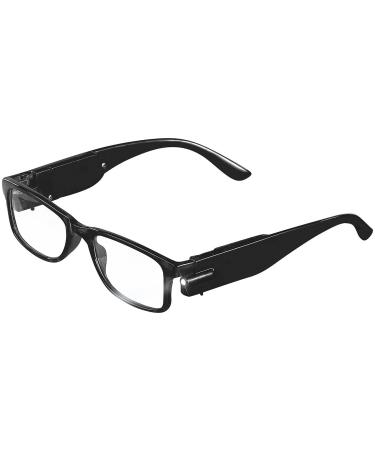 Pearl glasses without strength: fashionable glasses with integrated LED reading light without prescription (glasses with light without strength glasses with lamp night vision glasses)