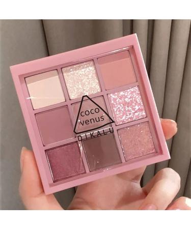 9-Color Pink Rose Shimmer Matte Eyeshadow Palette | High Pigmented Glitter | Waterproof & Long-Lasting | D03 - Buy Online on GoSupps.com