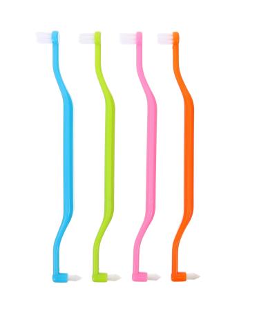 Coolhiya 4 pieces double -headed toothbrush ergonomic toothbrushes toothbrush with a conical stocking professional tooth cleaning dental brushes household other oral care ceremonies accessories