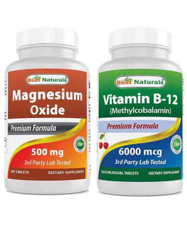 Magnesium Oxide 500 mg & Vitamin B12 6000 mcg