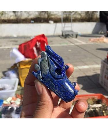 Cute Natural Lapis Lazuli Crystal Gemstone Dragon Skull Reiki Hand Carved Crystal Skull Home Decoration - Buy Online on GoSupps.com