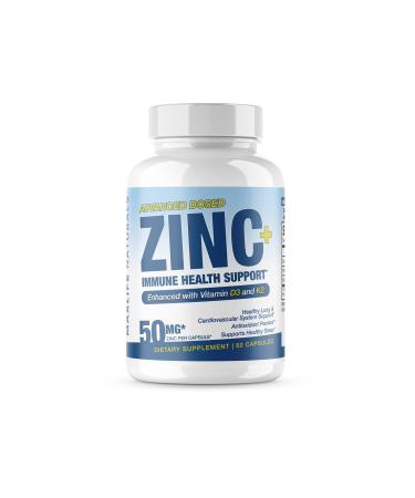 Zinc Picolinate 50mg with Vitamin K2 MK-7 + Vitamin D3 5000 IU Zinc 50mg with 120mcg Vitamin K2 as MK7 Non-GMO Zinc Supplements Easy to Swallow Alternative to Lozenge Chewable Tablets Liquid Zinc