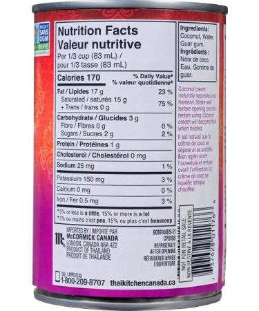 THAI KITCHEN Thai Kitchen Coconut Cream 400mL White - Buy Online on GoSupps.com