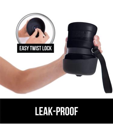 Gorilla Grip Portable Dog Water Bottle - Leak Proof 20oz Silicone Dispenser for Puppy Walks, Travel, Hiking - Keep Pets Hydrated on the Go - Black - Buy Online on GoSupps.com