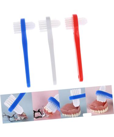 Angoily Double-Headed Toothbrush for Prosthesis Cleaning | Dual-Sided Brush for False Teeth & Dentures | Small Plastic Cleaning Tool - Buy Online on GoSupps.com