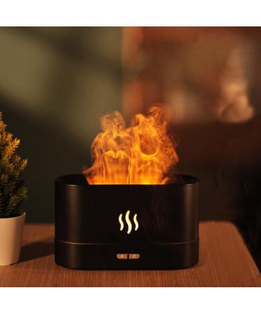Dasiauto Aroma Diffuser with Flame Effect Light - Essential Oils & Humidifier for Home Office Yoga | Automatic Shutdown & Low Noise - Black - Buy Online on GoSupps.com