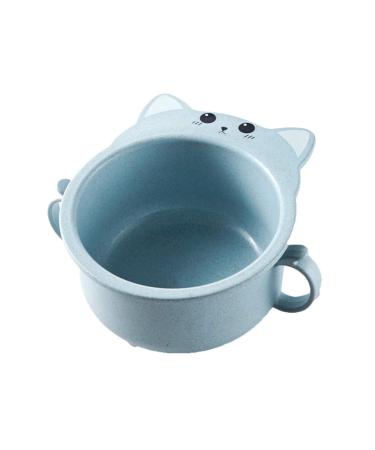 Angoily Italian Pasta Bowls Wheat Straw Bowl Cereal Bowl Rice Noodle Soup Snack Bowl Cat Design Bowls Blue Pasta Bowl