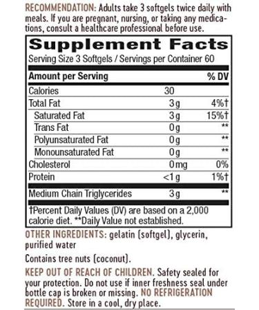 Nature's Way MCT Oil Softgels 180 Count - Boost Energy & Support Weight Management - Buy Online on GoSupps.com