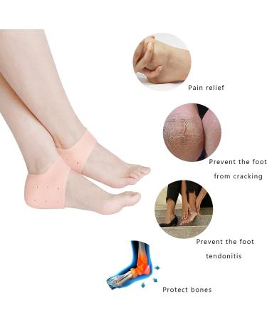 4 Pairs Silicone Gel Socks Heel Silicone Foot Cushion Heel Protectors Heel Sleeves Heel Cups Silicone Gel Heel Sleeve Breathable Silicone Protective Heel - Buy Online on GoSupps.com