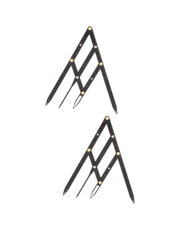 Beavorty 2 pcs Stainless Eyebrow Metal Stencils Caliper Second Ratio Gadgets Steel Tool Positioning 25x5x0.6cmx2pcs Blackx2pcs