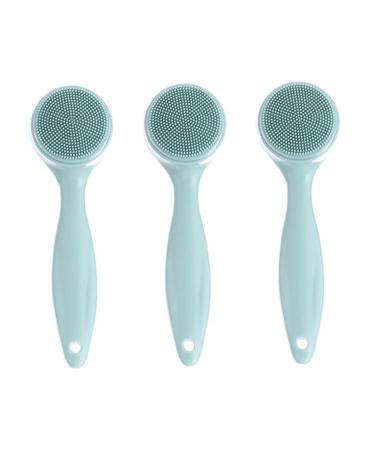 3 Sets Cleansing Brush Silicone Face Brush Manual Blackhead Removal Brush Face Scrub Lip Facial Massaging Brush Facial Scrubber Face Facial Clean Brush Replace