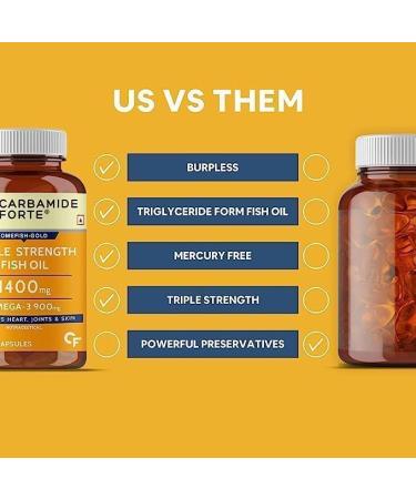 Generic Triple Strength Fish Oil 1400mg with Omega 3 900mg - 90 Softgel Capsules for Men & Women - Buy Online on GoSupps.com