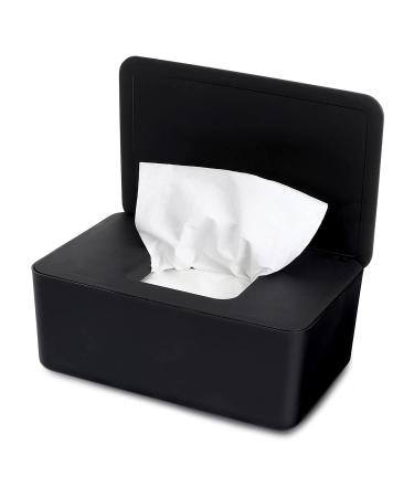 Wet wipes box on the go baby wet wing box box for wet wipes napkins storage box damp toilet paper box plastic wet wipes donor with lid for home office (black)