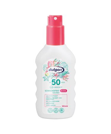 Dulgon dulgon Kids Sun Spray SPF 50 200ml - Occrylene Free Sunscreen - UVA & UVB Protection - Kids Sunscreen 50 Waterproof Fragrance Free Vegan & Free