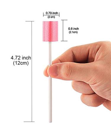 100PCS Unflavored Sterile Disposable Mouth Swabs Sponge - Pink Dental Swabsticks for Mouth Cleaning - Buy Online on GoSupps.com