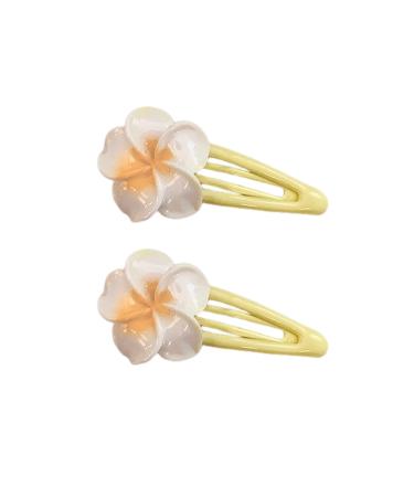 Hair Clips Hair Ties Non-slip Sweet Plumeria Flower Hairpins Hair Rings Decorative Plastic Hair Accessories for Women Girls