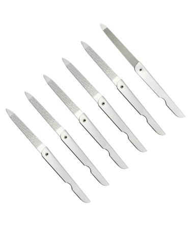 Lurrose 6pcs Foldable Stainless Steel Nail Files - Portable Double-sided Manicure Tools (Silver) - Buy Online on GoSupps.com