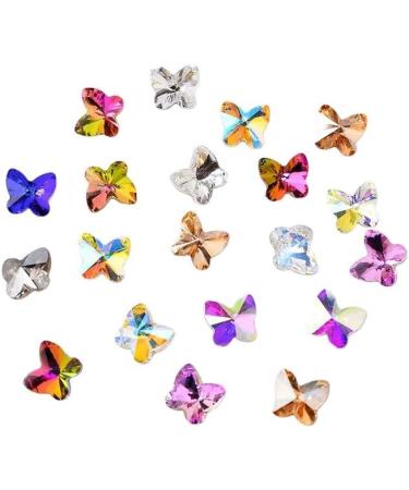 9X10Mm 12Pcs Pointedback K9 Butterfly Crystal Drill Tip Bottom Special-Shaped Rhinestone Diy Nail Stick Bead Nail Ornament - Buy Online on GoSupps.com