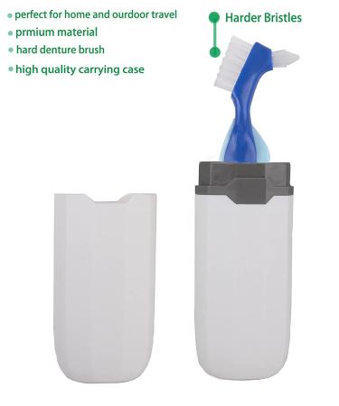 Denture Case with Denture Cup, Cleaning Kit, Brush & Storage - Dental Soak Container for False Teeth, Braces - Travel-friendly - Buy Online on GoSupps.com