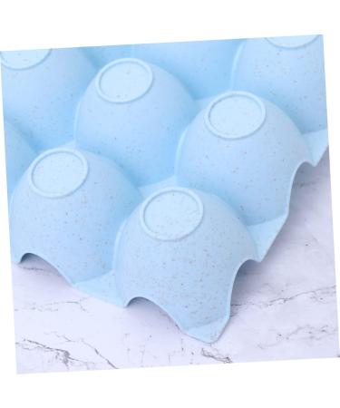 Hemoton Egg Holder Organizer Box Straw Stacked Grids for Refrigerator Storage Holder Egg Breakage-proof Thicken Wheat Blue Blue 29*19CM - Buy Online on GoSupps.com