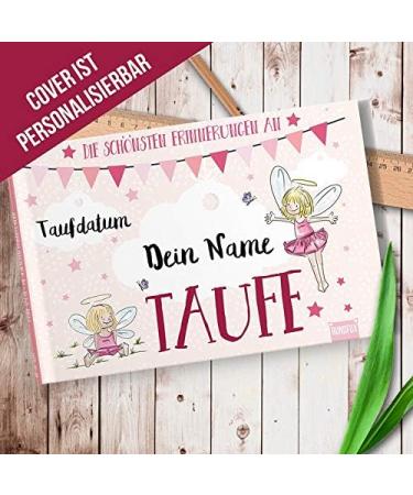 Rundfux Personalized Pink Baptismal Album with Angels & Elves for Girls | Unique Keepsake with Custom Name & Date - Buy Online on GoSupps.com