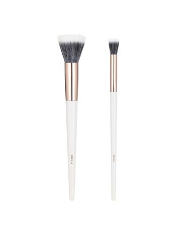 MSQ 2 pieces Stippling brushes Professional make-up brush for foundation concealer Stippling Foundation Brush 2 pieces Stippling brush white - Buy Online on GoSupps.com