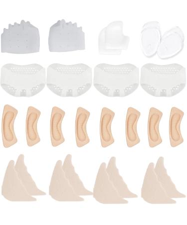 14 Pairs Metatarsal Pads Gel Toe Separator Premium Heel Grips Shoes Back Insoles Cushion Reusable Breathable Soft Forefoot Pads Ball of Foot Cushions Toe Filler Inserts