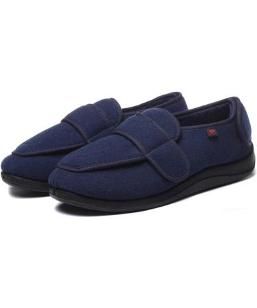 ZHENSI Men's Diabetic Cotton Slippers - Adjustable, Memory Foam, Non-Slip - 10.5 Blue - Buy Online on GoSupps.com