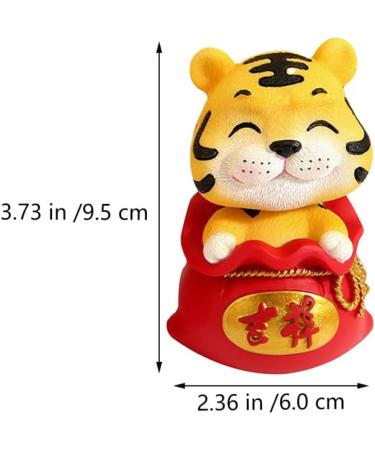 Artibetter 8pcs Indoor Toy Head: Miniature Fortune Decorations Adornment Figure Craft Cartoon Desk Garden Sculpture Statue: Office Zodiac Red Swinging Mascot Feng Layout Simulation Red 1x8pcs 6X6X9.5CMx8pcs - Buy Online on GoSupps.com