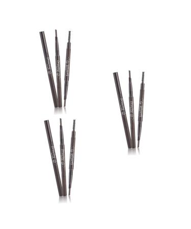 BIUDECO 3pcs 2 1 Eye Brow Brush Eyebrow Makeup Eyebrow Pencil Waterproof Eyebrow Pencils Preamp Stand