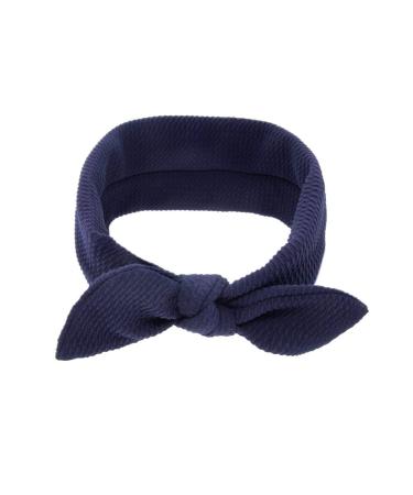 Baby hair band baby girl headband with knot hair straps turban hair loops hair band headwrap cute elastic toddler headband hair jewelry for 0-36 months infants dark blue