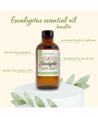 Eucalyptus Globulus 1/3 fl oz (10 ml) Glass Bottle 100% Pure Essential Oil GreenHealth - Buy Online on GoSupps.com