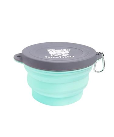 YAPROMO 1000 ML Collapsible Travel Bowl Silicone Pet Bowl with Lid Camping Hiking Picnic Bowl Portable Lunch Salad Fruit Bowl Green 1000ML