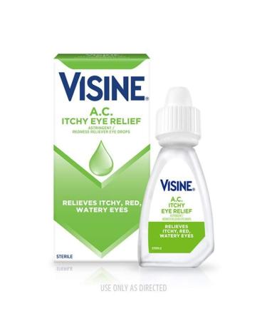 Visine A.C. Itchy Eye Relief Astringent/Redness Reliever Eye Drops 1/2 Ounce (2 Pack)