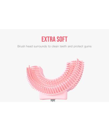 Kids Electric U-Shaped Toothbrush with 3 Brush Heads | 3 Cleaning Modes & Timer | Ages 2-8 | Toddler Automatic Toothbrush (Pink) - Buy Online on GoSupps.com