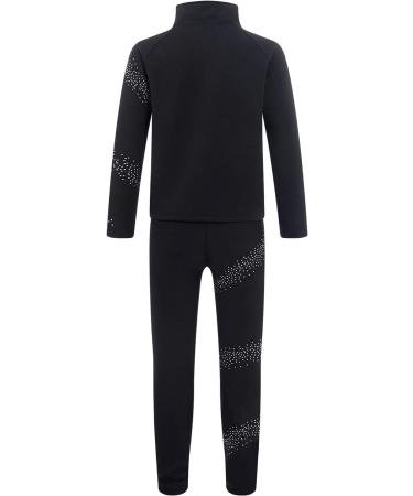 Aislor Girls Kids Ice Skating Suit - Figure Skating Jacket & Leggings Set | Black, 12 Years - Buy Online on GoSupps.com