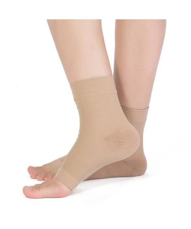 Ankle Support Comfortable & Breathable Elastic Spandex/Nylon for Sports | Joint Pain & Injury Recovery | X-Large Skin Color - Buy Online on GoSupps.com