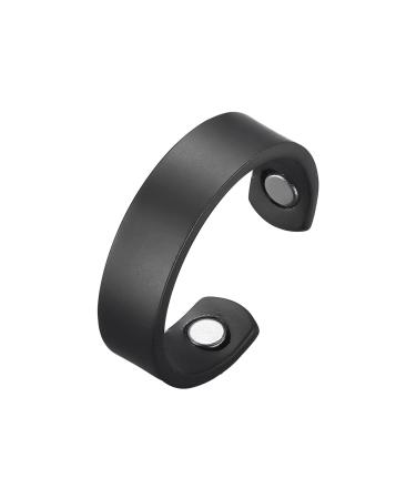 BioMag Magnetic Copper Rings for Women Men with 3500 Gauss Magnets 99.9% Solid Pure Copper Adjustable Fingers Ring with Jewelry Box (Black)