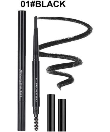 Double Head Eyebrow Pencil 5 Colors Waterproof Eyebrow Triangular Eyebrow Pencil Tip with Brush Cosmetic Makeup (Black ) - Buy Online on GoSupps.com