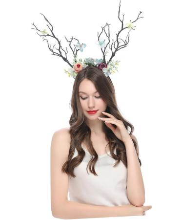 TOVINANNA Antler Branch Headband Christmas Hairband Antler Hair Hoop Christmas Head Prop Christmas Headwear Christmas Headdress Flower Headdress Elk Hair Hoop Xmas Hair Accessory - Buy Online on GoSupps.com