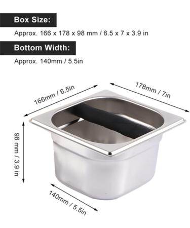 Natudeco Coffee Ground Container Multifunctional Stainless Steel Coffee Ground Knock Container Bucket Box with Wooden Base for Coffee Shop Use - Buy Online on GoSupps.com