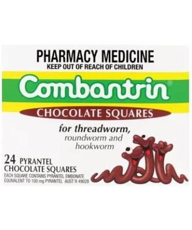Combantrin Chocolate Squares 24 - Worming Treatment for Children & Adults | Made in Australia - Buy Online on GoSupps.com