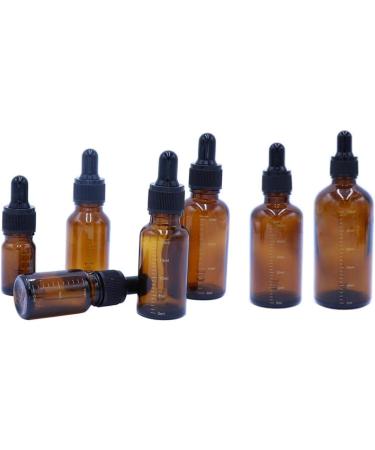 Vasana 3 Empty Refillable Amber Glass Bottles for Essential Oils - 50ML/1.7OZ with Black Drip Closure | Elite Cosmetic Liquid Container - Buy Online on GoSupps.com