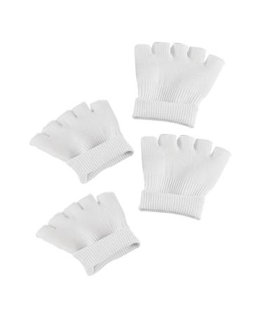 Healeved 2 Pairs Five Toe Half Socks White Socks Cotton Yoga