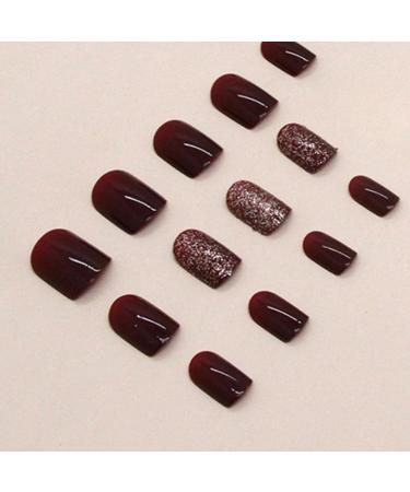 AJTUTUS French Tip False s Wine-Colored Short s Detachable Press On Full Cover False s Artificial s - Buy Online on GoSupps.com